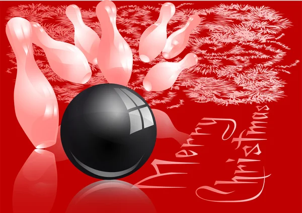 Sciopero bowling di Natale — Vettoriale Stock