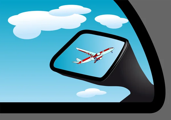 Miroir et avion — Image vectorielle