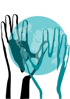 hand and earth clipart