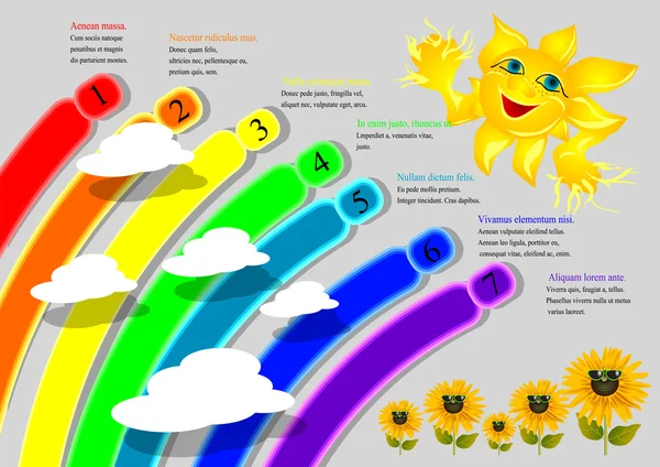 Cartoon rainbow infographics — Stock Vector