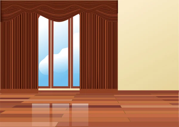 Brown curtains — Stock Vector