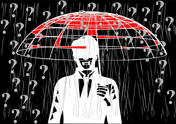 Empresário e guarda-chuva — Vetor de Stock