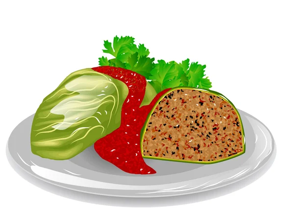 Cabbage roll — Stock Vector