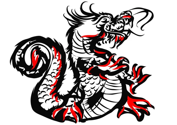 Chine dragon dessin — Image vectorielle