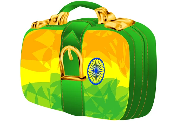 Hindistan bayrağı ile çanta — Stok Vektör