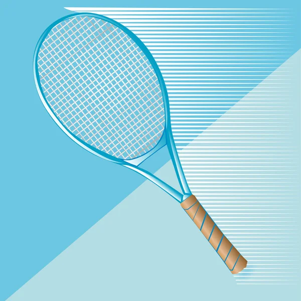 Tennis racket on blue — Stock Vector