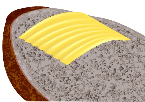 Mantequilla sobre pan — Vector de stock