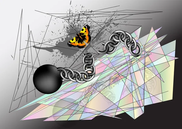 Cadena de desgarro de mariposa — Archivo Imágenes Vectoriales