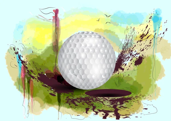 Campo de golf — Vector de stock