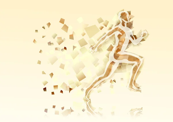 Abstracte running man — Stockvector