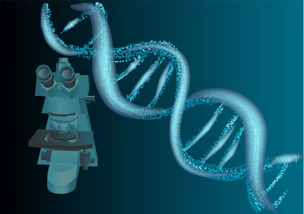 Microscop și ADN — Vector de stoc