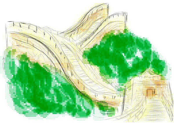 Grande parede de china — Vetor de Stock