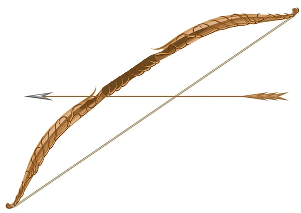 Elven longbow en pijl — Stockvector