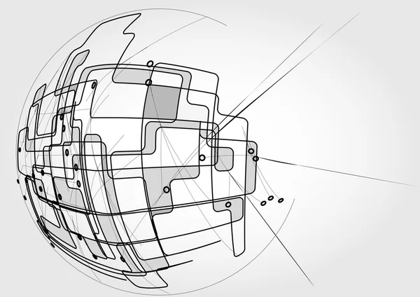 Tecnologia sfondo grigio — Vettoriale Stock