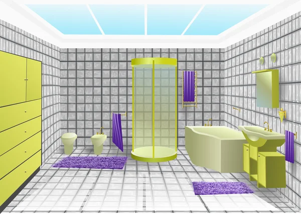 Salle de bain intérieure — Image vectorielle