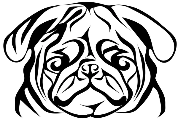 Pug on white — Stock Vector