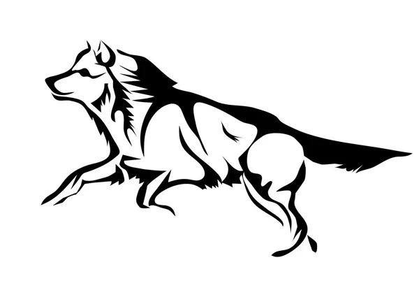 Lobo corriendo — Vector de stock