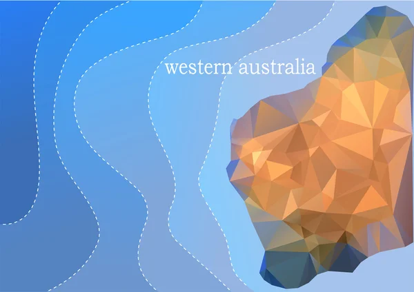 Australia Occidental mapa abstracto . — Vector de stock