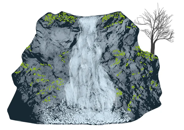 Cascada en blanco — Vector de stock