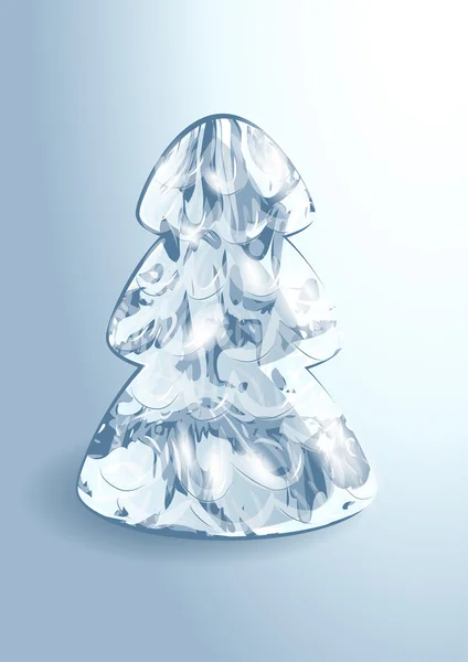 Árbol de navidad hecho de hielo — Vector de stock