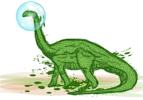 Dinosaurus v bublině — Stockový vektor