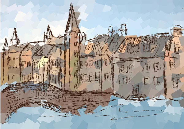 Bruges silhueta abstrata —  Vetores de Stock