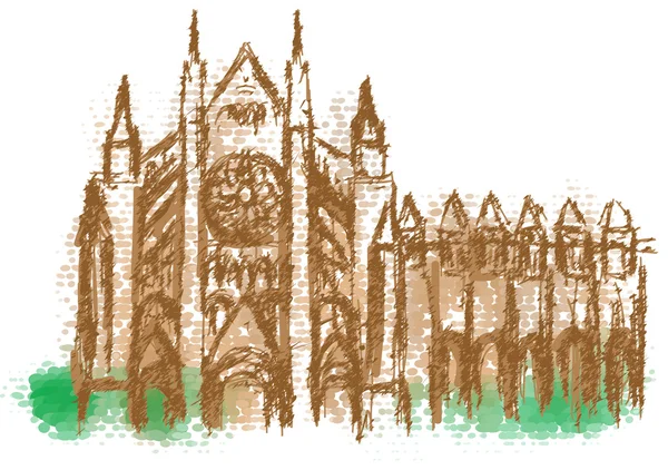 Abadia de Westminster silhueta abstrata — Vetor de Stock