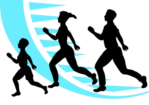 Jogging. Sport familj — Stock vektor