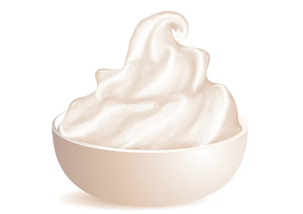 Iogurte congelado sobre fundo branco — Vetor de Stock