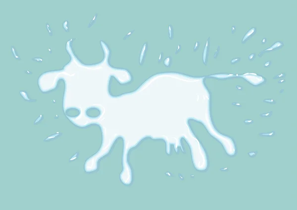 Cow made of milk — Stock Vector