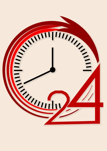 Horloge sur fond biedge — Image vectorielle