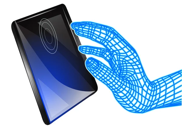 Tablette et ordinateur main — Image vectorielle