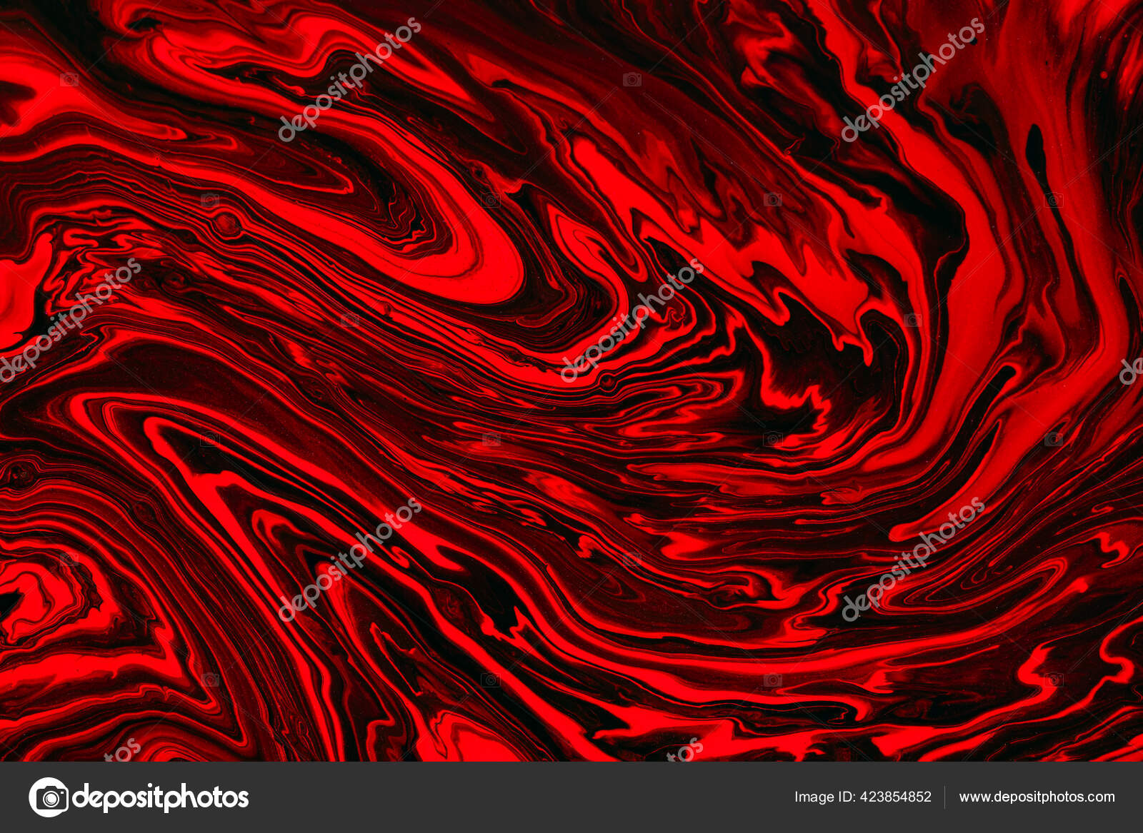 Fluid art texture. Abstract background with swirling paint effect. Liquid  acrylic artwork with colorful mixed paints. Can be used for background or  poster. Red, black and orange overflowing colors. Stock Photo by ©
