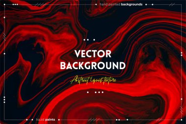 Sıvı sanat dokusu. Girdap boyası efektli soyut bir arka plan. Akıp sıçrayan akrilik bir resim. Baner veya duvar kâğıdı için karışık boyalar. Siyah, kırmızı ve turuncu taşan renkler.