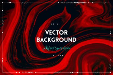 Sıvı sanat dokusu. Soyut yanardöner boya efektiyle arka plan. Akıp sıçrayan akrilik bir resim. Posterler ve duvar kağıtları için karışık boyalar. Turuncu, kırmızı ve siyah taşan renkler.