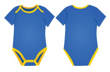 Mavi erkek bebek kıyafeti. vektör illüstrasyonu