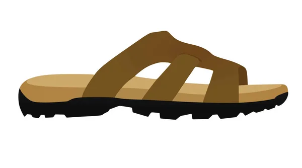 Brown Male Sandal Vector Illustration — Stock Vector