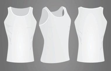 Beyaz kolsuz tişört. vektör illüstrasyonu