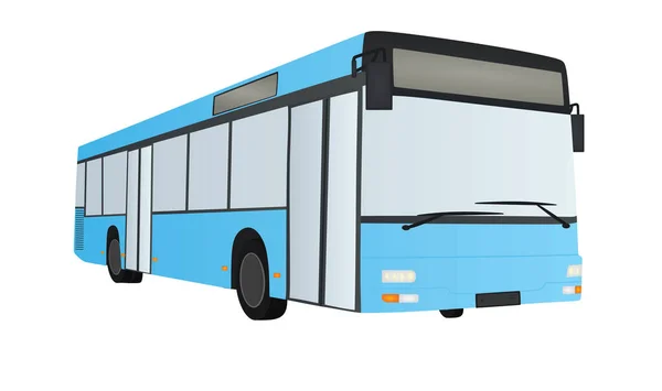 Blauwe Stadsbus Vectorillustratie — Stockvector