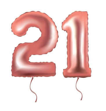 21 numaralı folyo balonu. vektör illüstrasyonu