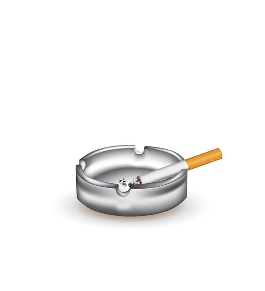 Asbak Sigaret Vectorillustratie — Stockvector