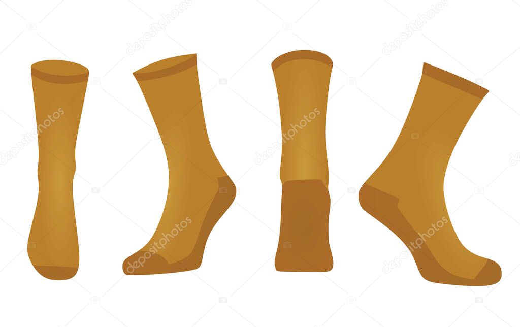 Brown sport socks. vector illustration