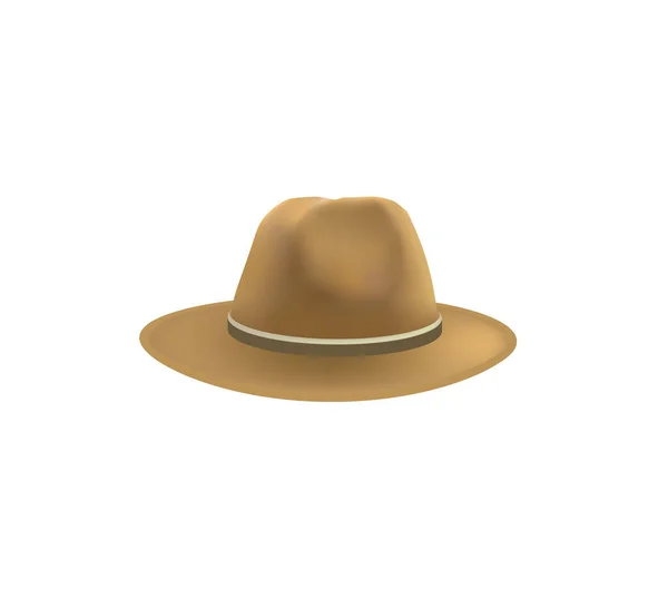Kahverengi Fötr Şapka Vektör Illüstrasyonu — Stok Vektör