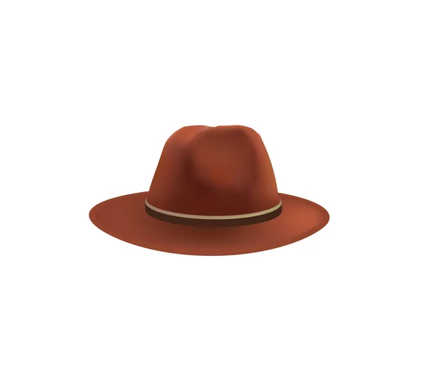 Brown Fedora Капелюх Векторна Ілюстрація — стоковий вектор