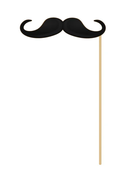 Mustache Negro Palo Vector — Vector de stock