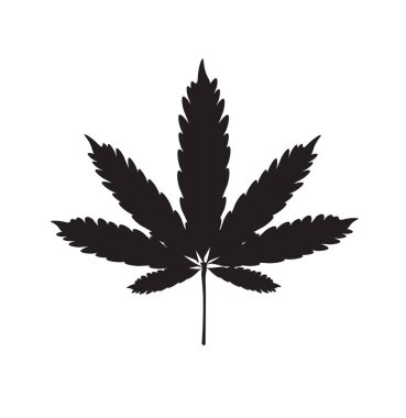 Marihuana yaprağı silueti. vektör