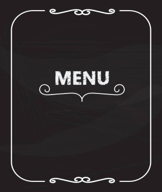Tahtadaki boş menü, el yazısı mektupları ve çerçeve, vektör 