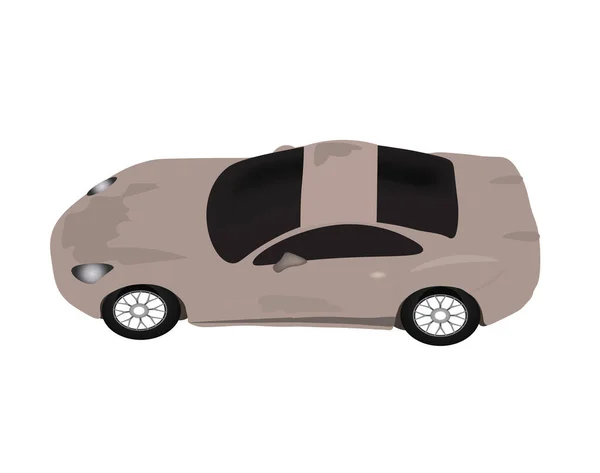 Grey Sports Car Vector Illustration — Stock Vector