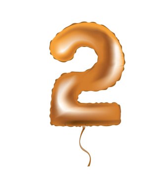 İki numaralı folyo balonu. vektör illüstrasyonu