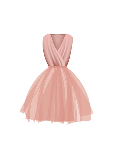 ピンクのドレスシルク ベクターイラスト — ストックベクタ